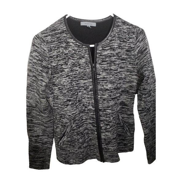 Classiques Entier Wool Blend Jacket Small Gray Zip Front Pockets Long Sleeve - Picture 2 of 5